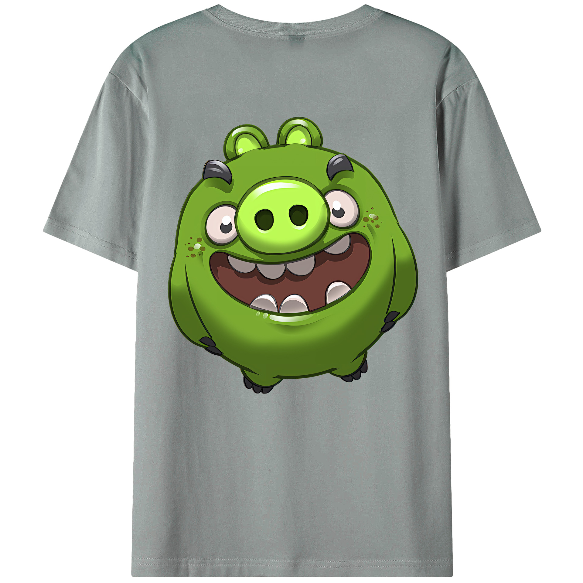 （画像用） Angry Birds アングリーバード 綿100％ メンズ半袖Tシャツ（バックプリント） 通気性